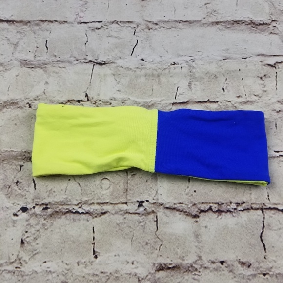 Kyodan Wide Knot Stretchy Headband Stretch Head Band Hair Neon Yellow Gym Active - Picture 4 of 4